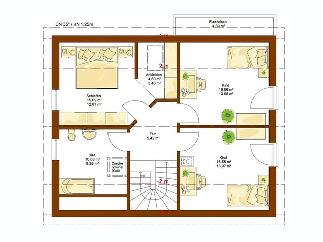 Fertighaus Clou 143 von RENSCH-HAUS Schlüsselfertig ab 344223€, Satteldach-Klassiker Grundriss 2