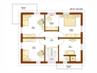 Fertighaus Clou 149 von RENSCH-HAUS Schlüsselfertig ab 397334€, Satteldach-Klassiker Grundriss 2