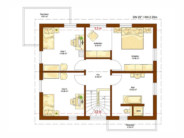 Fertighaus Clou 149 von RENSCH-HAUS Schlüsselfertig ab 397334€, Satteldach-Klassiker Grundriss 2