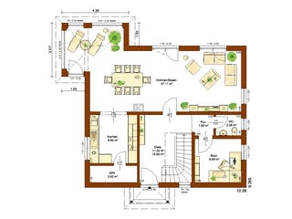 Fertighaus CLOU 157 Walmdach von RENSCH-HAUS Schlüsselfertig ab 428646€, Stadtvilla Grundriss 1