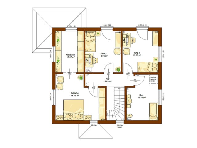 Fertighaus CLOU 157 Walmdach von RENSCH-HAUS Schlüsselfertig ab 428646€, Stadtvilla Grundriss 2