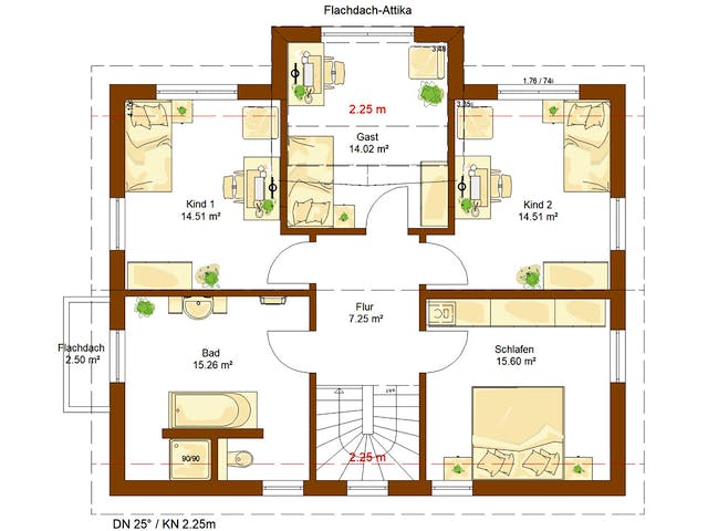 Fertighaus Clou 158 von RENSCH-HAUS Schlüsselfertig ab 415509€, Satteldach-Klassiker Grundriss 2