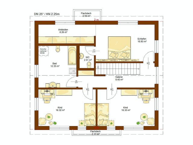 Fertighaus CLOU 169 von RENSCH-HAUS Schlüsselfertig ab 409757€, Satteldach-Klassiker Grundriss 2