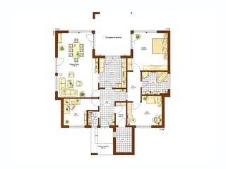 Fertighaus Bungalow Liberty L von RENSCH-HAUS, Bungalow Grundriss 1