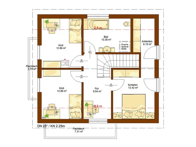 Fertighaus Life 134 von RENSCH-HAUS Schlüsselfertig ab 374668€, Satteldach-Klassiker Grundriss 2