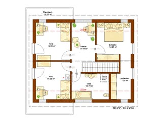 Fertighaus Life 148 von RENSCH-HAUS Schlüsselfertig ab 418221€, Satteldach-Klassiker Grundriss 2