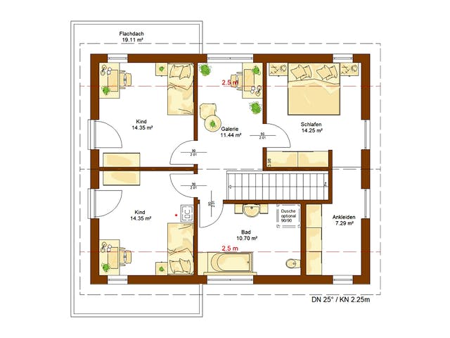 Fertighaus Life 148 von RENSCH-HAUS Schlüsselfertig ab 418221€, Satteldach-Klassiker Grundriss 2