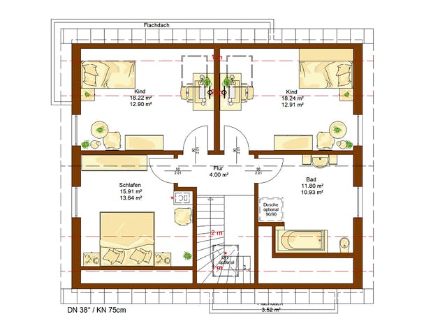 Fertighaus Life 150 von RENSCH-HAUS Schlüsselfertig ab 385718€, Satteldach-Klassiker Grundriss 2