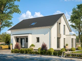 Fertighaus Life 158 von RENSCH-HAUS Schlüsselfertig ab 419488€, Satteldach-Klassiker Außenansicht 2