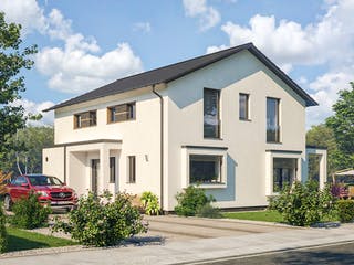 Fertighaus Life 160 von RENSCH-HAUS Schlüsselfertig ab 444519€, Satteldach-Klassiker Außenansicht 2