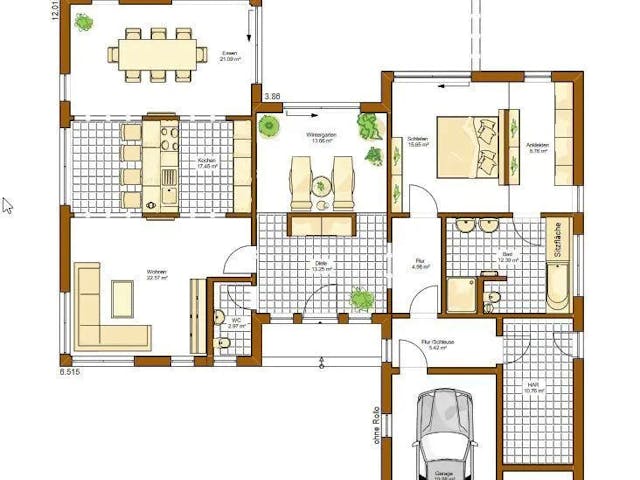 Fertighaus Bungalow Marseille L von RENSCH-HAUS, Bungalow Grundriss 1