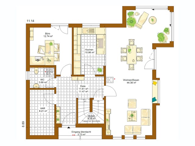 Fertighaus MH Kopenhagen von RENSCH-HAUS, Satteldach-Klassiker Grundriss 1 Fertighaus MH Kopenhagen von RENSCH-HAUS, Satteldach-Klassiker Grundriss 1