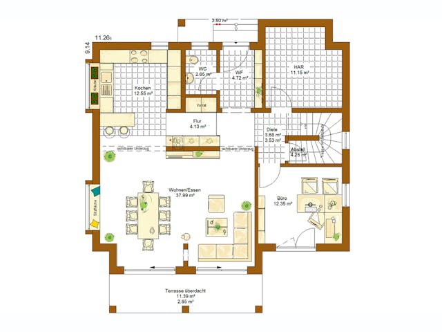 Fertighaus MH Merano von RENSCH-HAUS, Satteldach-Klassiker Grundriss 1