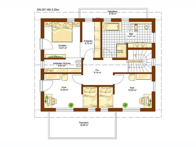 Fertighaus MH Merano von RENSCH-HAUS, Satteldach-Klassiker Grundriss 2