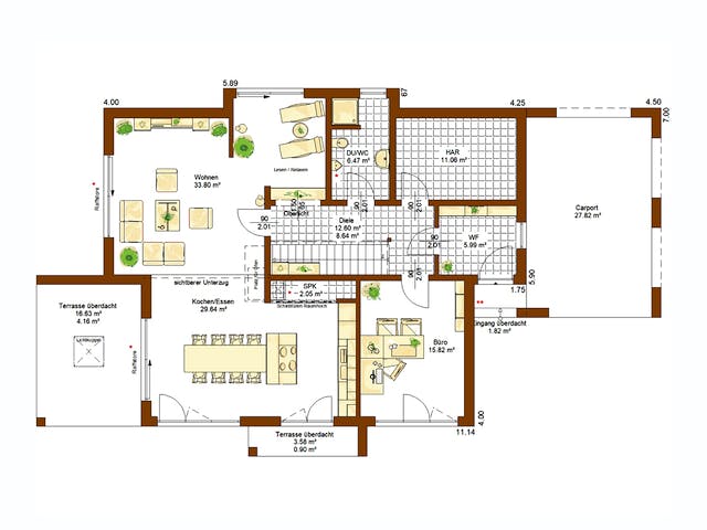 Fertighaus Einfamilienhaus Sydney von RENSCH-HAUS, Cubushaus Grundriss 1