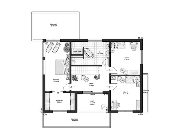 Fertighaus Einfamilienhaus Toronto von RENSCH-HAUS, Cubushaus Grundriss 2