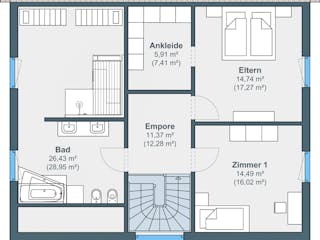 Fertighaus Ausstellungshaus Rheinau-Linx generation5.5 200 von WeberHaus Schlüsselfertig ab 410000€, Pultdachhaus Grundriss 2