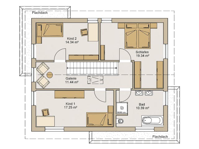 Fertighaus EFH 22-162-190 von Rheno-HausBau Schlüsselfertig ab 442176€, Satteldach-Klassiker Grundriss 2