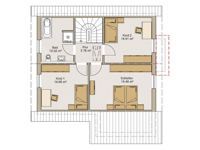 Fertighaus EFH 38-138-125 von Rheno-HausBau Schlüsselfertig ab 365468€, Satteldach-Klassiker Grundriss 2