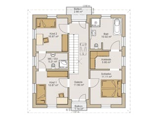 Fertighaus Stadtvilla 18-140 von Rheno Systembau Schlüsselfertig ab 424080€, Stadtvilla Grundriss 2