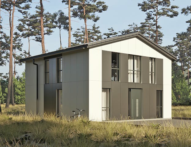 Massivhaus Komfort Haus - Satteldach von RKR Systembau, Satteldach-Klassiker Außenansicht 2