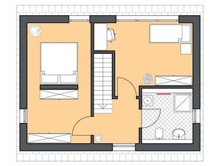 Massivhaus Minimassiv-Haus Fehmarn von ROTH MASSIVHAUS Schlüsselfertig ab 229200€, Satteldach-Klassiker Grundriss 2