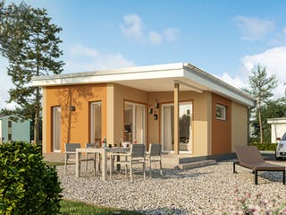 Massivhaus Minimassiv-Haus Poel von ROTH-MASSIVHAUS Schlüsselfertig ab 185700€, Bungalow Außenansicht 2