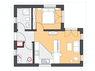 Massivhaus Minimassiv-Haus Poel von ROTH-MASSIVHAUS Schlüsselfertig ab 185700€, Bungalow Grundriss 1