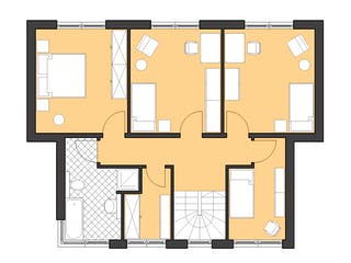 Massivhaus Pultus von ROTH MASSIVHAUS Schlüsselfertig ab 325800€, Pultdachhaus Grundriss 2