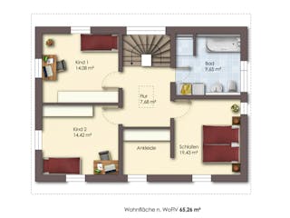 Massivhaus Laura Vita Line von R+S Immobilien Schlüsselfertig ab 349000€, Satteldach-Klassiker Grundriss 2