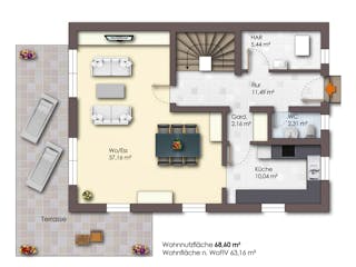 Massivhaus Laura Vita Line von R+S Immobilien Schlüsselfertig ab 349000€, Satteldach-Klassiker Grundriss 4