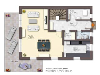 Massivhaus Laura Vita Line von R+S Immobilien Schlüsselfertig ab 349000€, Satteldach-Klassiker Grundriss 5