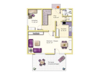 Massivhaus Silva von R+S Immobilien Schlüsselfertig ab 426000€, Satteldach-Klassiker Grundriss 1