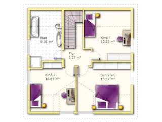 Massivhaus Silva von R+S Immobilien Schlüsselfertig ab 426000€, Satteldach-Klassiker Grundriss 2