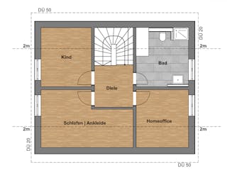 Massivhaus Einfamilienhaus 1 von SAALE-Haus, Satteldach-Klassiker Grundriss 2