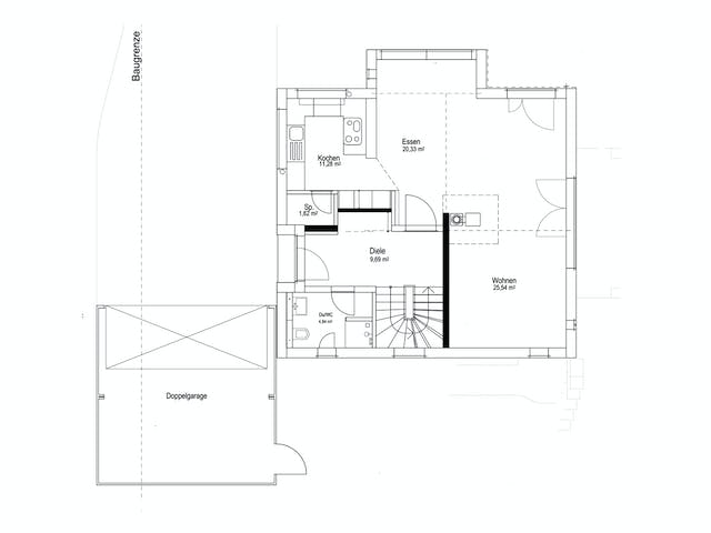 Fertighaus Satteldach Landhaus 143 von LUXHAUS, Satteldach-Klassiker Grundriss 1