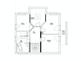 Fertighaus Satteldach Landhaus 143 von LUXHAUS, Satteldach-Klassiker Grundriss 2
