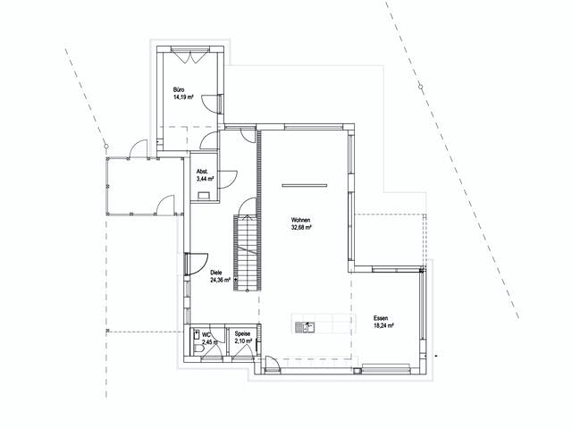 Fertighaus Satteldach Landhaus 207 von LUXHAUS, Satteldach-Klassiker Grundriss 1