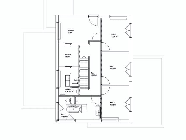 Fertighaus Satteldach Landhaus 207 von LUXHAUS, Satteldach-Klassiker Grundriss 2