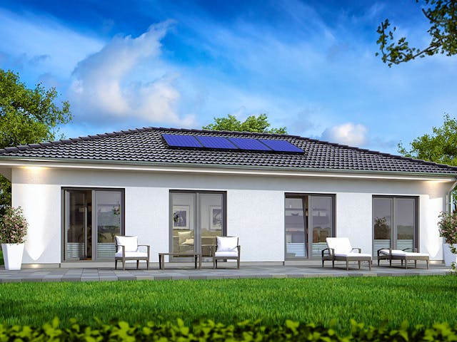 Fertighaus SH 100 B - VAR. B von ScanHaus Marlow, Bungalow Außenansicht 1 Fertighaus SH 100 B - VAR. B von ScanHaus Marlow, Bungalow Außenansicht 1