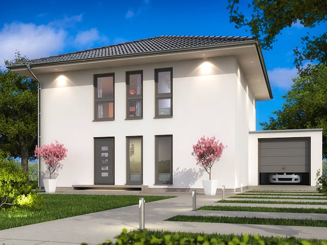 Fertighaus SH 135 S von ScanHaus Marlow, Stadtvilla Außenansicht 1