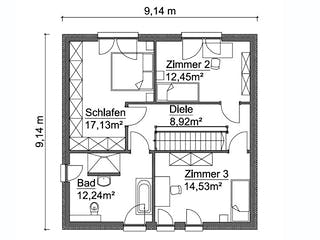 Fertighaus SH 135 S von ScanHaus Marlow, Stadtvilla Grundriss 2