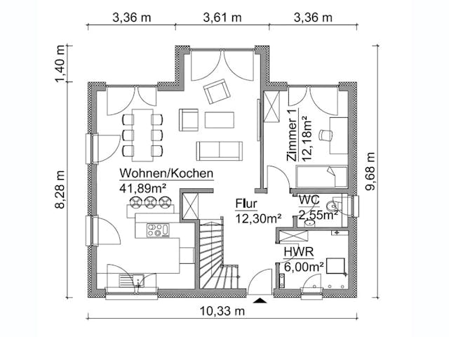 Fertighaus SH 150 FS von ScanHaus Marlow, Satteldach-Klassiker Grundriss 1 Fertighaus SH 150 FS von ScanHaus Marlow, Satteldach-Klassiker Grundriss 1
