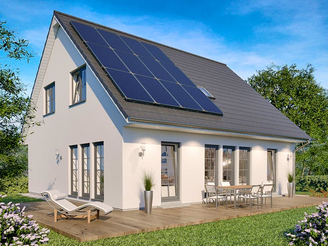 Fertighaus SH 158 - VAR. A von ScanHaus Marlow, Satteldach-Klassiker Außenansicht 1