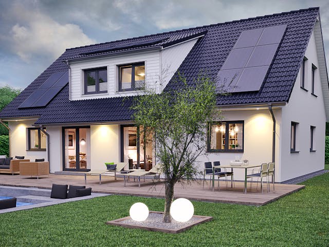 Fertighaus SH 232 EW Var. B von ScanHaus Marlow, Satteldach-Klassiker Außenansicht 1