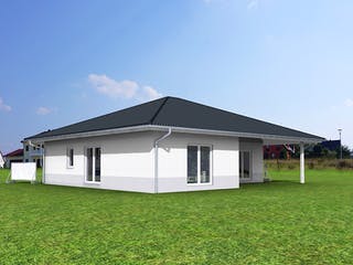 Fertighaus Aktionshaus Bungalow von Scheller-Haus Schlüsselfertig ab 313295€, Bungalow Außenansicht 2