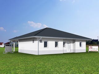 Fertighaus Aktionshaus Bungalow von Scheller-Haus Schlüsselfertig ab 313295€, Bungalow Außenansicht 3