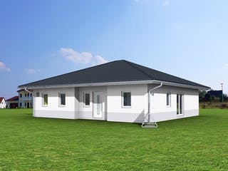 Fertighaus Aktionshaus Bungalow von Scheller-Haus Schlüsselfertig ab 313295€, Bungalow Außenansicht 4