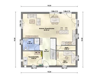 Fertighaus Aktionshaus Stadtvilla von Scheller-Haus Schlüsselfertig ab 382117€, Stadtvilla Grundriss 1