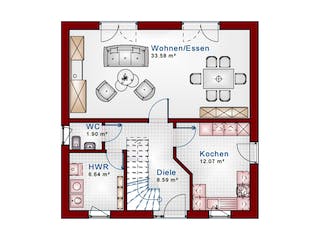 Massivhaus Familienhaus Classic-Line 11 von Schneider Massivhaus, Satteldach-Klassiker Grundriss 1